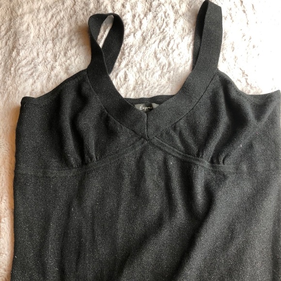 Express Black Sparkle Knit Dress Size: L - Picture 7 of 10